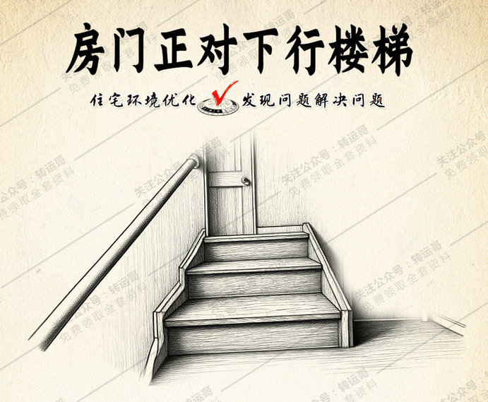 房门正对下行楼梯