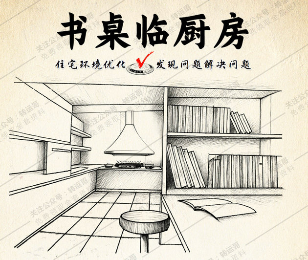 书房紧邻厨房