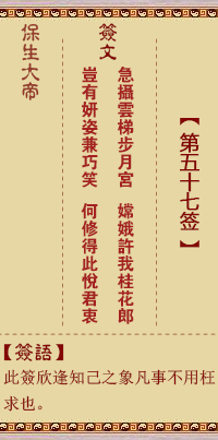 保生大帝灵签 第57签:急、【用旅卦】