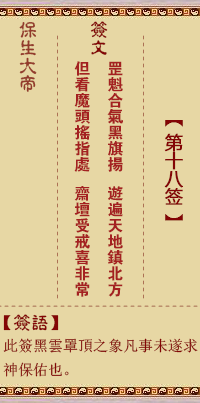 保生大帝灵签 第18签:罡、【用随卦】